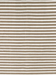 Beige/cream striped cotton kilim rug120x180 cm