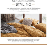100% Premium Brushed Microfibre Tufted (3Pcs) Quilt Cover Set - Caramel - King Size