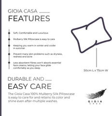 Luxury Pillowcase - 100% Pure Mulberry Silk on Both Sides - Dark Purple