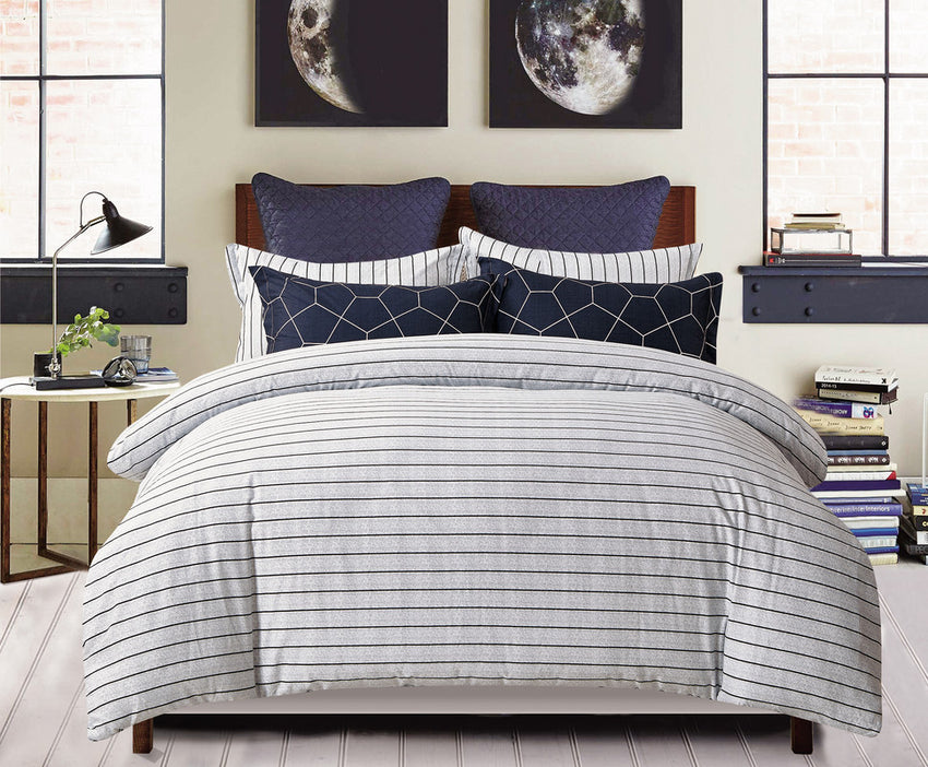 100% Cotton Reversible Quilt Cover Set - Fred - Super King Size