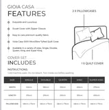 100% Premium Brushed Microfibre Tufted (3Pcs) Quilt Cover Set - White - Super King Size