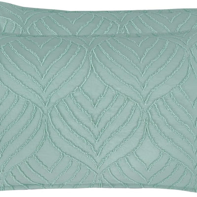 100% Premium Microfibre Tufted Standard Pillowcases - Set of 2 Luxurious Standard Pillow Cover with Elegant Design - Sage