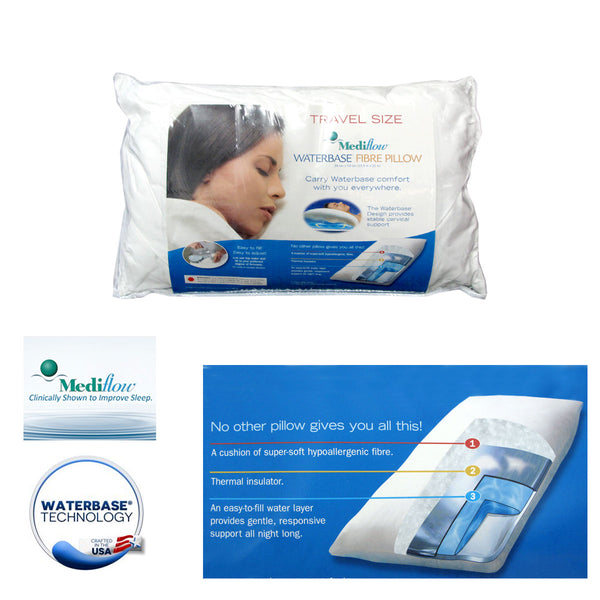 Mediflow Travel Size Waterbase Fibre Pillow 33 x 53 cm