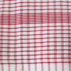 Set of 3 Jumbo Cotton Checkered Tea Towels 60 x 90 cm Red