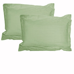Accessorize 325TC Pair of Stripe Jumbo / Queen Pillowcases Green
