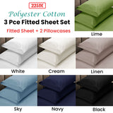 Apartmento 225TC Fitted Sheet Set King Black plus 2 Pillowcases