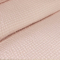 Ardor Ingrid Blush Seersucker Stripe Quilt Cover Set Queen