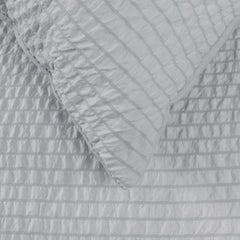 Ardor Ingrid Silver Seersucker Stripe Quilt Cover Set Queen