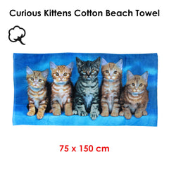 Curious Kittens Cotton Beach Towel