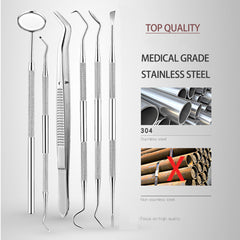 Stainless Steel Dental Tools Set Oral Care Kit with Metal Storage Case