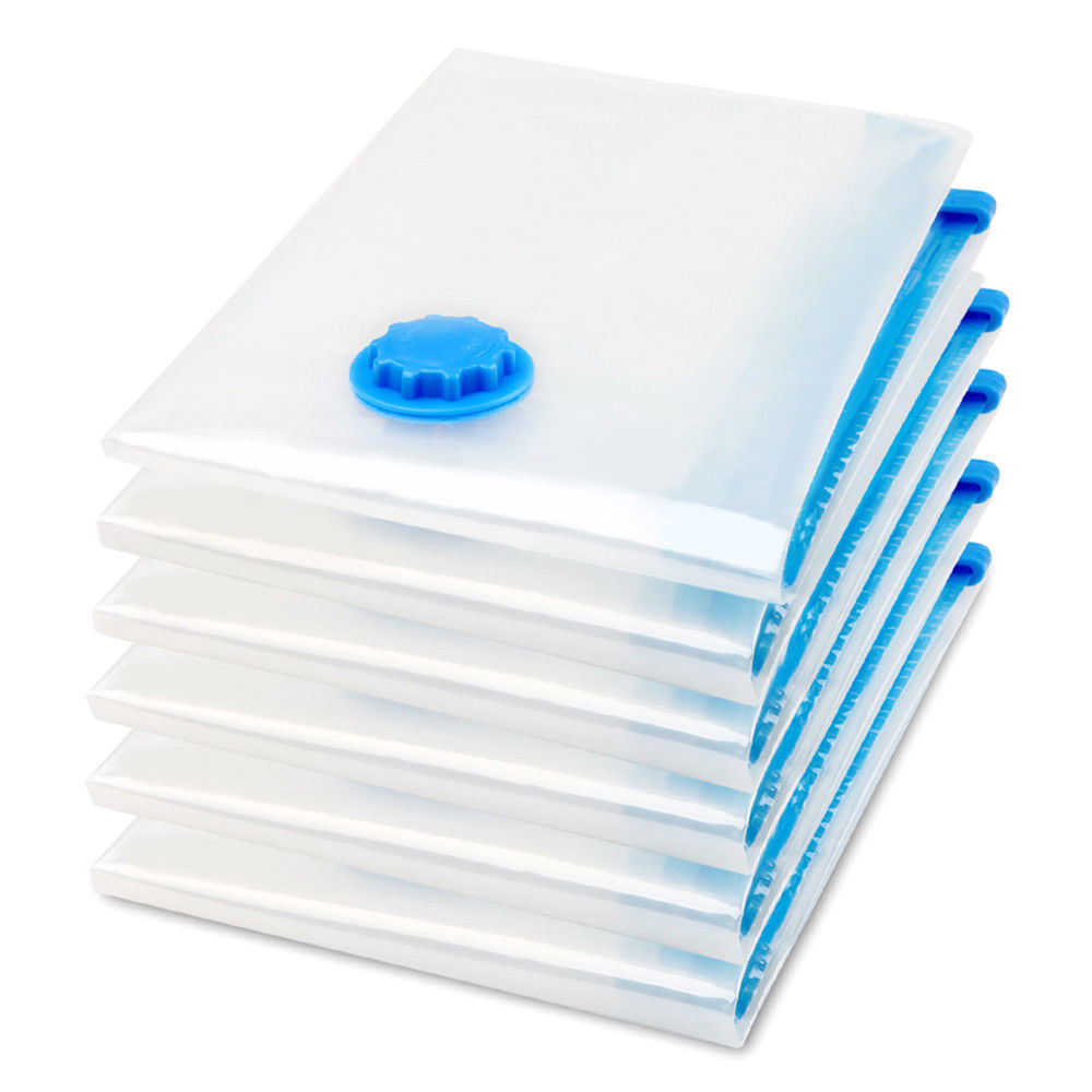 6 Pcs Set Vacuum Storage Bags Space Saver Seal Compressing Various Size with Air Pump(1S+2M+2L+1XL)