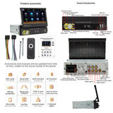 7in Universal Retractable Screen For Apple Carplay AndroidAuto With 12LED Rearview Camera