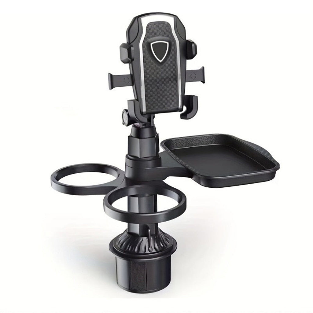 Universal 3in1 Car Cup Holder Tray Phone Mount Drink Food Table Tidy Organizer