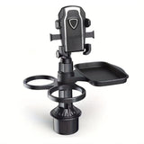 Universal 3in1 Car Cup Holder Tray Phone Mount Drink Food Table Tidy Organizer