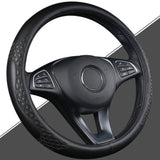 Universal Luxury Steering Wheel Cover 37-38cm All-Season  Non-Slip Fits Most Cars (Brown)