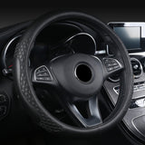Universal Luxury Steering Wheel Cover 37-38cm All-Season  Non-Slip Fits Most Cars (Brown)
