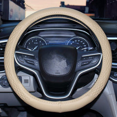 Universal Luxury Steering Wheel Cover 37-38cm All-Season  Non-Slip Fits Most Cars (Brown)