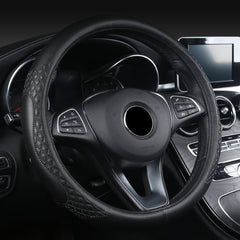 Universal Luxury Steering Wheel Cover 37-38cm All-Season  Non-Slip Fits Most Cars (Beige)