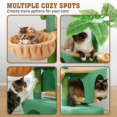 VaKa 1.1M Cat Tree Scratching Post Palm Tree Cat Post Dangling Balls Cat Toy