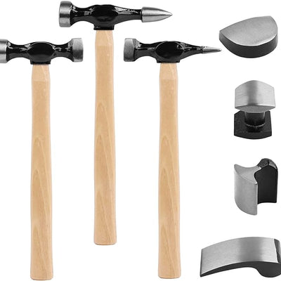 SWANLAKE GARDEN TOOLS 7 Piece Auto Body Repair Kit, Auto Body Tools, Auto Body Repair Tools with Carbon Steel Hammer Heads (SW-66076)