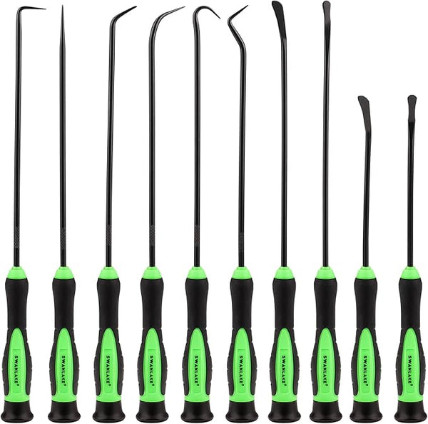 SWANLAKE 10-Piece Pick and Hook Set, Pick Tool Set for Car Auto Oil Seal/O-Ring Seal Gasket Pick Mini Hooks Puller Remover