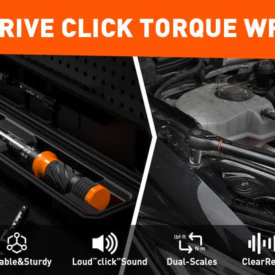 4Pc 3/8" Drive Click Torque Wrench Ratchet Socket  Adaptor Extension WorkShop