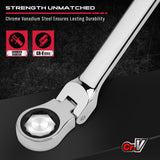 SEDY 6Pcs Extra Long Flex-Head Ratchet Spanner Set Double Box End Spanner 8-19mm