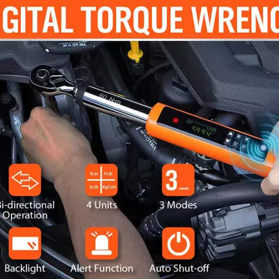 3/8" Drive Digital Torque Wrench Electronic Adjustable Torque Range 44ftlb