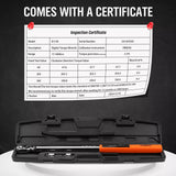 3Pc 1/2" Digital Torque Wrench Set Adjustable 17-340N.m / 25-250ft.lb Motorcycle