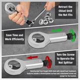 SEDY 4Pcs Metal Nut Splitter Kit Pressure Nut Cracker Remover Extractor Tool