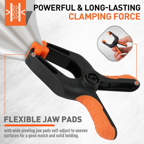 16Pcs 3" Spring Clamps Plastic Clamps Gluing Clamping Securing DIY Photography