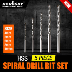 15Pc HSS Drill Bits Combination Set Wood Metal & Concrete Drilling Metric Titanium