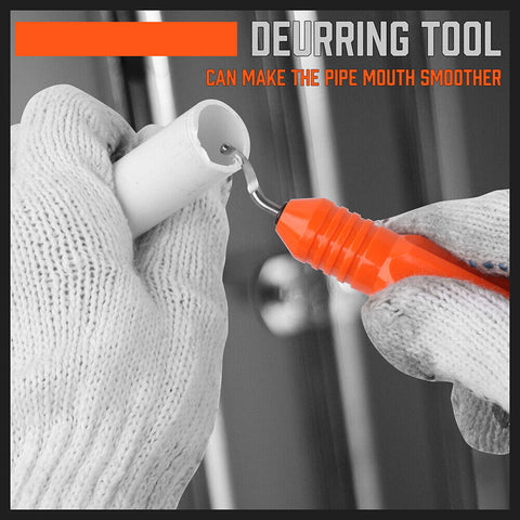 HORUSDY PVC Ratchet Cutter 64mm 2 - 1/2" Deburring Tool Rubber Handle Hand Tool