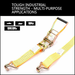 50mm x 10M Tie Down Strap Heavy Duty Ratchet Straps Trailer Boat 2000KG Loading