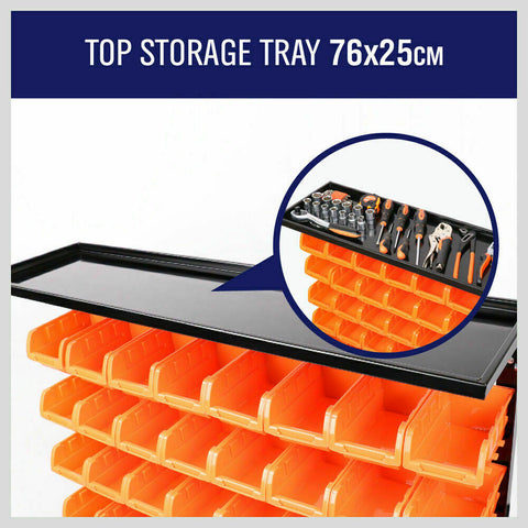 50-Piece Bin Wall Mounted Parts and Tool Storage Rack Organizer Rack for Workshop Tools