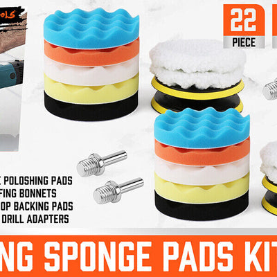 11Pcs 6" Buffing Waxing Polishing Pads Sponge Pad Set For Car Polisher Drill