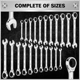 ELEAD 33Pcs Ratchet Wrench Set SAE Metric Wrench Phillips Slotted Bits Adapter