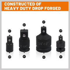 8Pc Impact Socket Reducer Set Heavy Duty Adaptor For Ratchet Wrench With Case