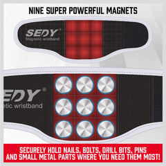 4Pc Magnetic Parts Holder Set Wrist Band Magnet Bowl Tray Screws Nuts Storage