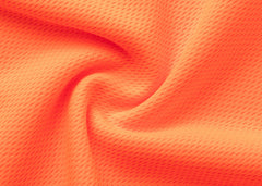 HI VIS Short Sleeve Workwear Shirt w Reflective Tape Cool Dry Safety Polo 2 Tone, Fluoro Orange / Navy, S