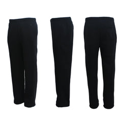 New Adult Mens Unisex Track Suit Fleece Lined Pants Sport Gym Work Casual Winter, Black, 2XL