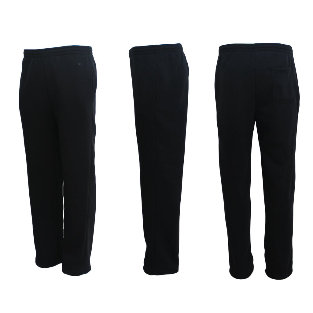 New Adult Mens Unisex Track Suit Fleece Lined Pants Sport Gym Work Casual Winter, Black, 6XL