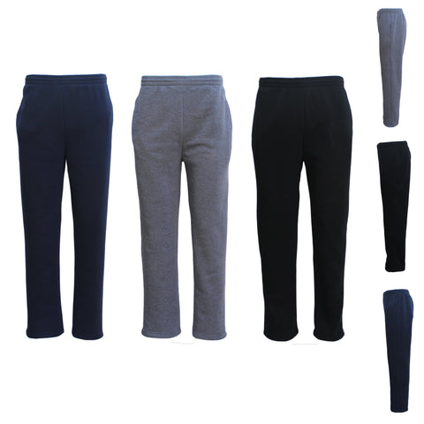 New Adult Mens Unisex Track Suit Fleece Lined Pants Sport Gym Work Casual Winter, Black, 6XL