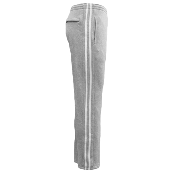 Men's Fleece Casual Sports Track Pants w Zip Pocket Striped Sweat Trousers S-6XL, Light Grey, 5XL