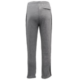 Men's Fleece Casual Sports Track Pants w Zip Pocket Striped Sweat Trousers S-6XL, Black w Grey Stripes, L