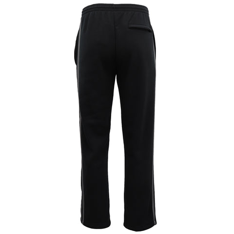 Men's Fleece Casual Sports Track Pants w Zip Pocket Striped Sweat Trousers S-6XL, Black w Grey Stripes, L