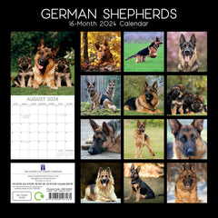 German Shepherds - 2024 Square Wall Calendar Pets Dog 16 Months Premium Planner