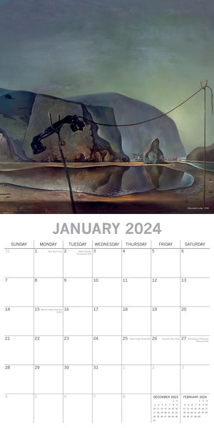 Dali - 2024 Square Wall Calendar 16 Months Arts Planner Christmas New Year Gift