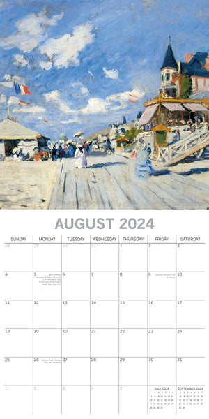 Monet - 2024 Square Wall Calendar 16 Months Arts Planner Christmas New Year Gift