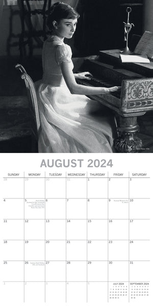 Audrey Hepburn - 2024 Square Wall Calendar 16 Months Planner Xmas New Year Gift
